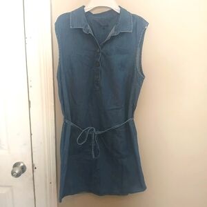 The Demin Dress With Tie Belt